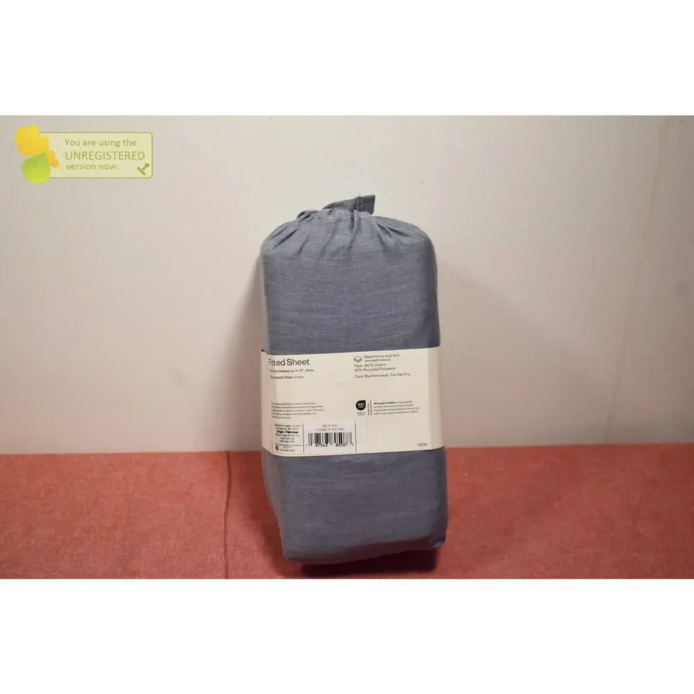 Room Essentials Easy Care Cotton Blend Sateen Fitted Sheet Navy King* #